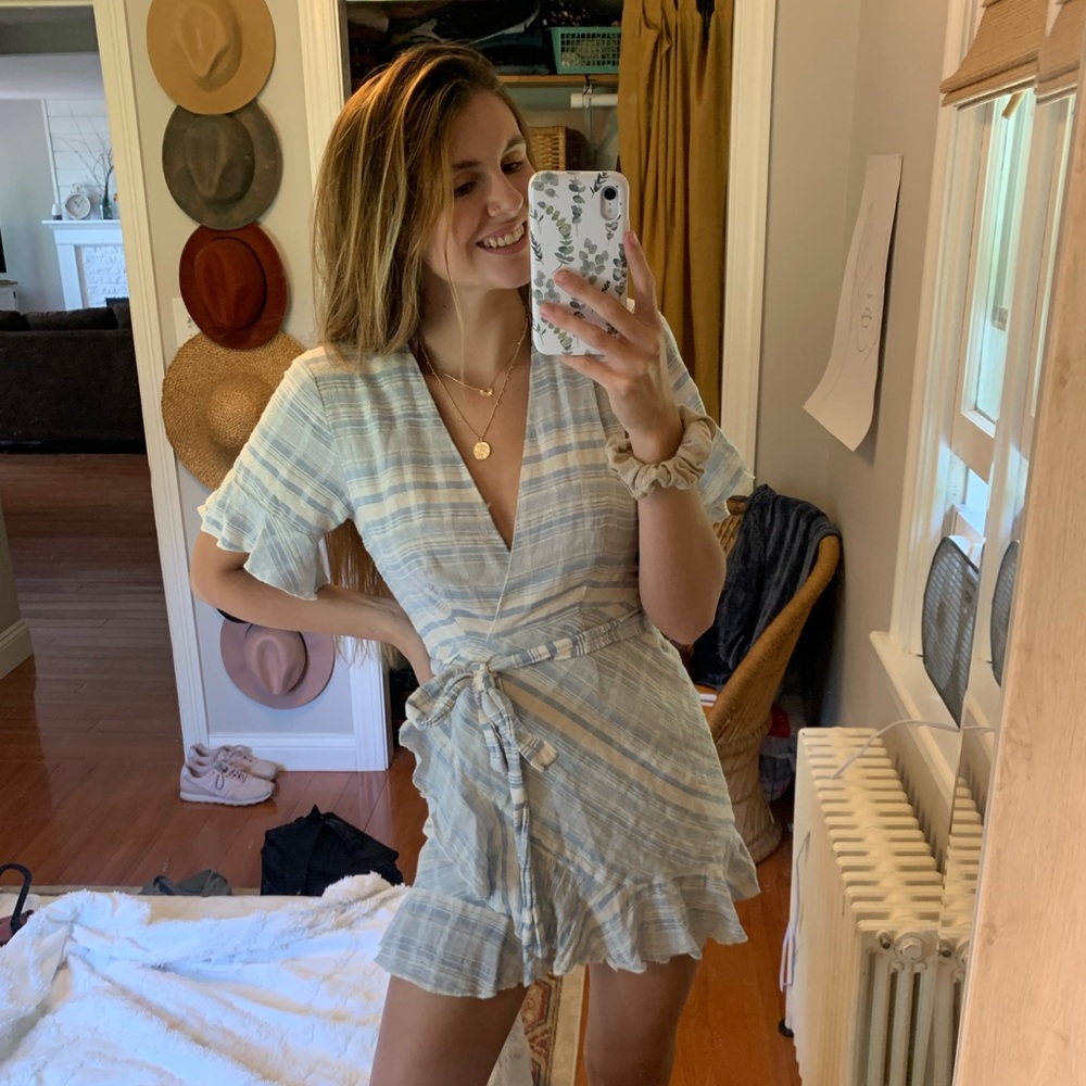 MAJORELLE Ruffle Wrap Dress